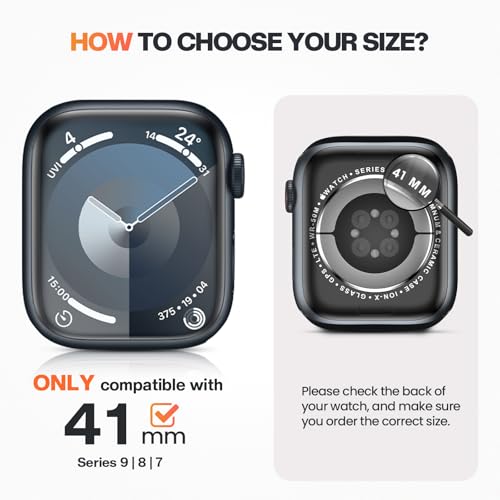 Goton Privacy Waterproof Case for Apple Watch 41mm Series 9/8/7 - color: Rose Gold, size: 41mm