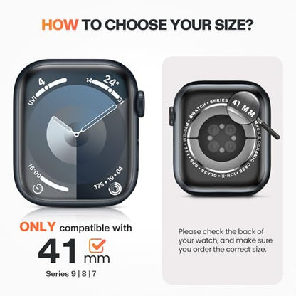 Goton Privacy Waterproof Case for Apple Watch 41mm Series 9/8/7 - color: Clear, size: 41mm