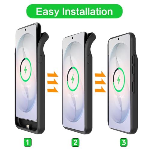 Battery Case for Galaxy S26 Plus, Upgraded 12000mAh Battery Pack Rechargeable Charger Case with Wireless Charging Compatible for Galaxy S26 Plus(6.7 inch) External Charging Cover(Black) - size: Galaxy S26 Plus