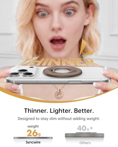 SYNCWIRE for MagSafe Phone Grip, Magnetic Phone Ring Holder - color: Desert Gold