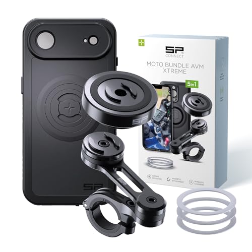 SP CONNECT Moto Bundle II AVM Xtreme | SPC+ |Compatible with iPhone Air | Phone Mount for Motorcycle | Motorcycle Phone Holder | Handlebars - style: for iPhone Air