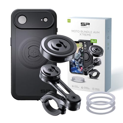 SP CONNECT Moto Bundle II AVM Xtreme | SPC+ |Compatible with iPhone Air | Phone Mount for Motorcycle | Motorcycle Phone Holder | Handlebars - style: for iPhone Air