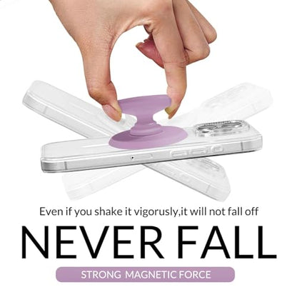 for MagSafe Phone Grip,Soft Silicone Magnetic Collapsible Cell Phone Finger Grip for iPhone 17/16/15/14/13,12 and Smartphones Tablets - Purple - color: Purple