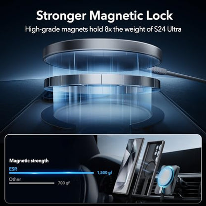 ESR for Samsung Galaxy S24 Ultra Magsafe Case with Kickstand, Wireless Charging Compatible with Magnetic, 3 Stand Modes, Military-Grade Protection, Shockproof Case Slim Fit for S24 Ultra, Black - color: Magsafe Boost-Frosted Black