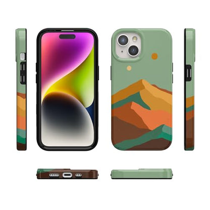 Casely iPhone 15 Plus Case | Endless Peaks | Colorblock Mountain | Compatible with MagSafe | Classic Ultra Slim Design - color: Endless Peaks | Colorblock Mountain