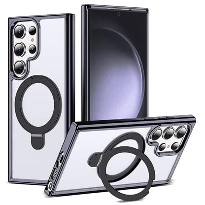 Clear Case for Samsung Galaxy S23 Ultra with Stand 6.8",Black - color: Black, size: Samsung Galaxy S23 Ultra