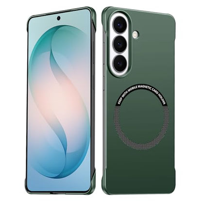 Frameless Slim Case for Samsung Galaxy S26 Plus, Silky Touch, Hard PC Matte Back, Exposed Sides Compatible with Mag-Safe, Anti-Scratch Shockproof Protective Cover for Samsung S26 Plus 5G (Green) - color: Green