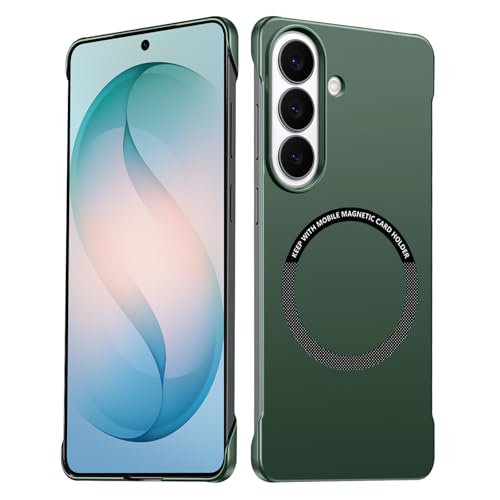 Frameless Slim Case for Samsung Galaxy S26 Plus, Silky Touch, Hard PC Matte Back, Exposed Sides Compatible with Mag-Safe, Anti-Scratch Shockproof Protective Cover for Samsung S26 Plus 5G (Green) - color: Green