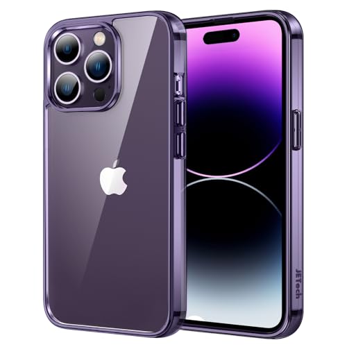 JETech Case for iPhone 14 Pro, Anti-Yellowing, Deep Purple | Shockproof Protection, Scratch Resistant Hard PC Back, Durable Transparent TPU Bumper - color: Deep Purple, size: iPhone 14 Pro