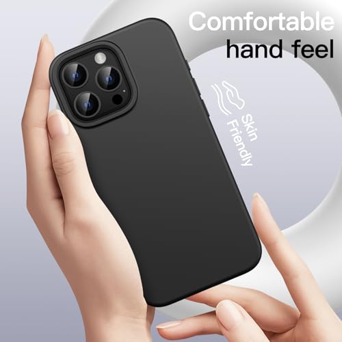 JETech Silicone Case for iPhone 16 Pro, Black | Silky Soft Touch, Shockproof Protection, Scratch Resistant, Microfiber Lining - color: Black, size: iPhone 16 Pro