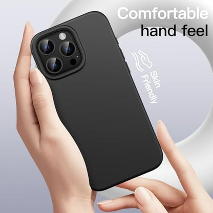 JETech Silicone Case for iPhone 16 Pro Max, Black | Silky Soft Touch, Shockproof Protection, Scratch Resistant, Microfiber Lining - color: Black, size: iPhone 16 Pro Max