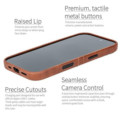 Dockem Card Case for iPhone 17 with Magnetic Mounting Plate, Camera Control Button, Wallet with 2 Holder Slots: M2 Exec Premium Synthetic Leather (Brown) - color: Brown, size: 17