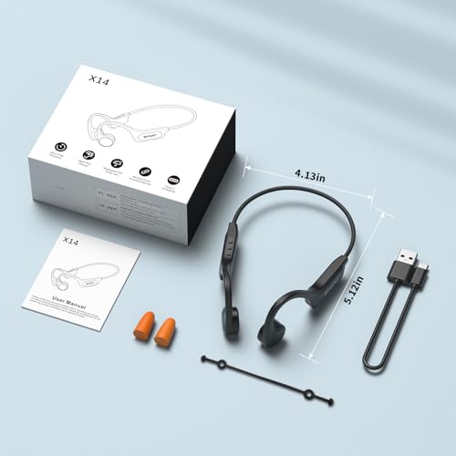 CXK Bone Conduction Headphones, Open Ear Headphones Bluetooth 6.0 with Mic