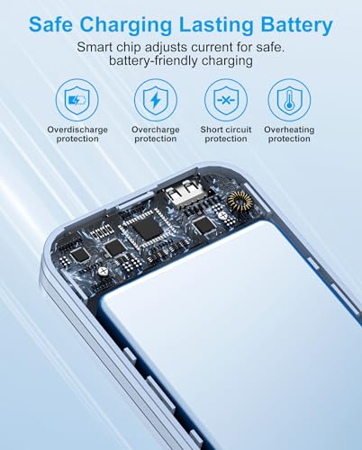 citicr Portable Charger 10000mAh PD20W w/Built-in Cables & Wall Plug Blue - color: Blue