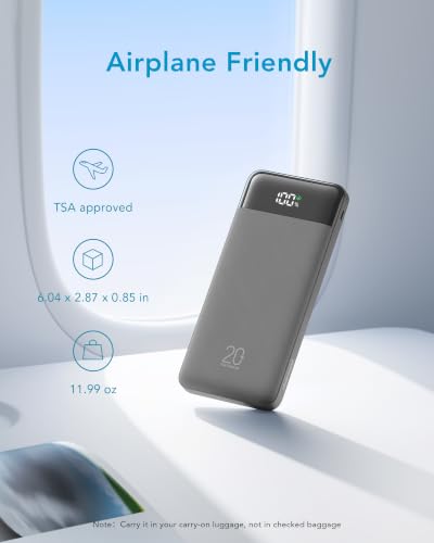 charmast Portable Charger Built-in Cables, 20000mAh Power Bank 6-Output - color: Lunar Grey