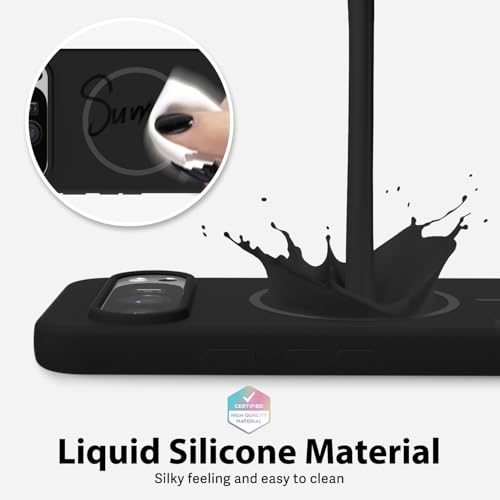 oakxco for Google Pixel 9 Pro XL Case Silicone Mag Safe, Magnetic Slim Thin Phone Case Compatible with Magsafe, Women Girls Cute Girly Aesthetic Soft Rubber Gel Safecase with Camera Cover, Black - color: Black, size: Pixel 9 Pro XL