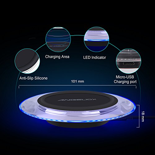 Wireless Charger, 10W Fast Wireless Charging Pad - Qi Compatible with Samsung Galaxy S9/S9+/Note 8/S8/S8 Plus, iPhone Xs Max/XR/XS/8/8 Plus, LG V30/G6