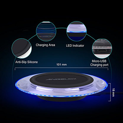 Wireless Charger, 10W Fast Wireless Charging Pad - Qi Compatible with Samsung Galaxy S9/S9+/Note 8/S8/S8 Plus, iPhone Xs Max/XR/XS/8/8 Plus, LG V30/G6