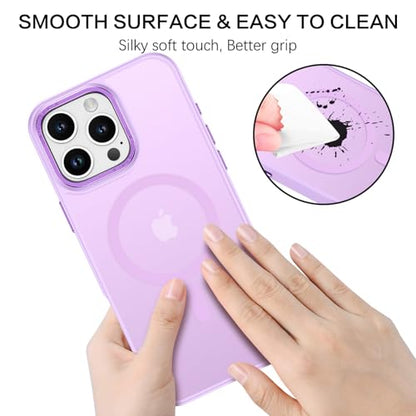 BENTOBEN Magnetic for iPhone 16 Pro Max Case,(Compatible with MagSafe) (Military Grade Drop Protection) Slim Translucent Matte Shockproof with Anti-Fingerprint Phone Case 6.9",Light Purple - color: Light Purple