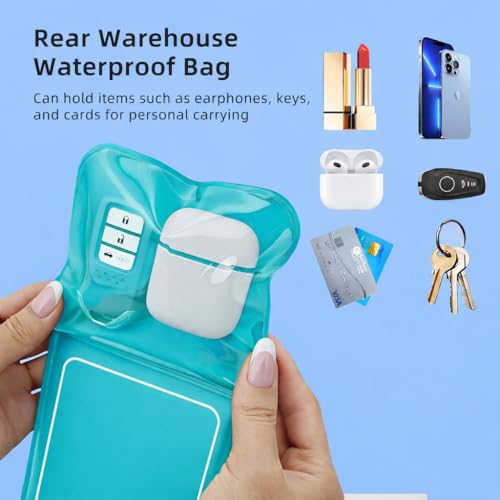 Pulgarin & Co Waterproof Phone Pouch (Blue, Floating Double Pocket Waterproof Pouch) - color: Blue
