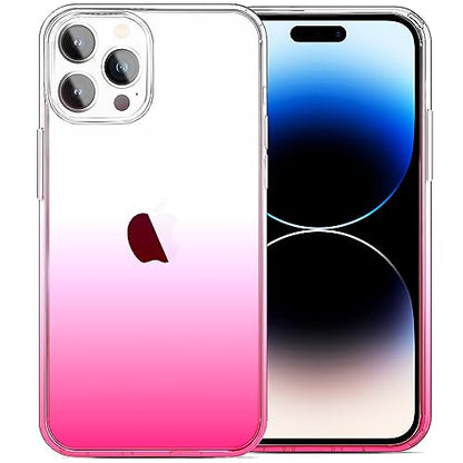 JJGoo Compatible with iPhone 14 Pro Case, Clear Soft Shockproof Protective Slim Thin Bumper Cover Transparent Phone Case, Gradient Pink - color: Gradient Pink