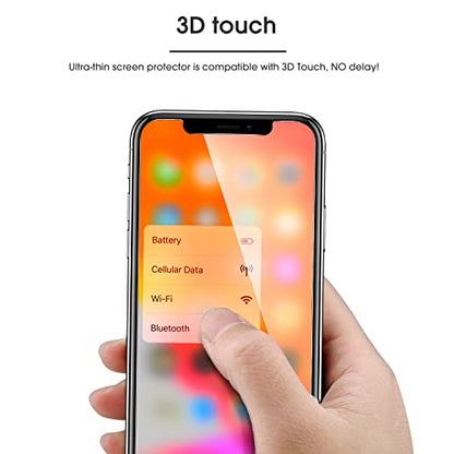 OMOTON [4-Pack] Screen Protector for iPhone Xs & iPhone X, 5.8 inch - Tempered Glass/Guide Frame/Easy Installation - size: iPhone X/XS