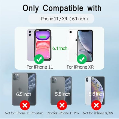 Battery Case for iPhone 11/XR, 7500mAh Ultra-Slim Portable Charging Case Rechargeable Protective Battery Pack for iPhone 11 and iPhone XR External Charger Case 6.1 Inch-Black - color: Black