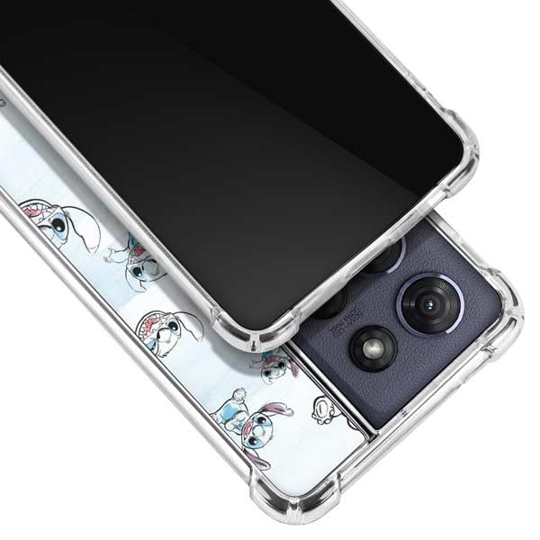 Skinit Clear Phone Case Compatible with Moto G Power 5G (2025) - Officially Licensed Disney Lilo and Stitch Pattern Design - color: Blue - STCHDS06
