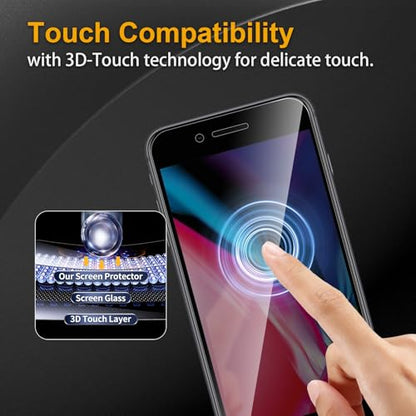 3 Pack Privacy Screen Protector for iPhone 8 Plus/7 Plus, Anti Spy Tempered Glass 9H Hardness, Black Protector Anti Spy, Bubble Free, Anti-Scratch - size: iPhone 8 Plus/7 Plus FK3