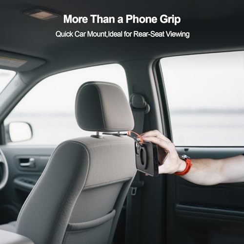 Dual-Sided for MagSafe Ring Holder, Magnetic Phone Grip&Kickstand with Soft Finger Strap, 360°Rotating Magnet Stand Grip for iPhone 17/16/15/14/13/12 Series, Gym,Car Mount