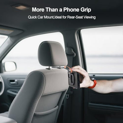 Dual-Sided for MagSafe Ring Holder, Magnetic Phone Grip&Kickstand with Soft Finger Strap, 360°Rotating Magnet Stand Grip for iPhone 17/16/15/14/13/12 Series, Gym,Car Mount