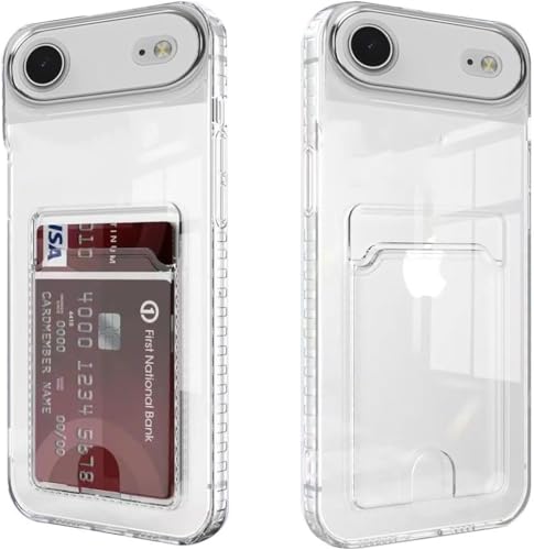 Compatible with iPhone Air Case with Card Holder, Clear Card Slot case, Ultra-Thin, Soft, Shockproof, Credit Card Protective Cover - size: iPhone Air