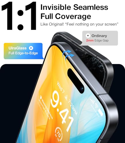 UltraGlass TOP 9H+ Armor for iPhone 13 Screen Protector, 2 Pack - size: iPhone 13