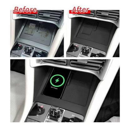 Silicone Phone Wireless Charging Mat Non-Slip Charger Protective Pad Car Interior Accessories Black Compatible with BYD Song Plus Compatible with DMI 2025