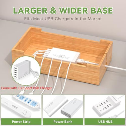 Pezin & Hulin Cell Phone Charging Station for Multi Devices-Natural Bamboo - color: Natural