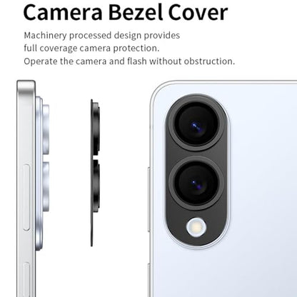 Shockproof Aluminum Alloy Phone Camera Protector Full Coverage Anti-Scratch Shield with Clear Film Guard Camera Guards with Hydrophobic Coating