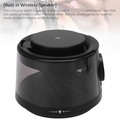 Zunate 3 in 1 Magnetic Charging Station for Phone, Earbuds and Watch, 15W Wireless Charger with Night Light and Wireless Bluetooth Speaker, Portable Charger for Home and Travel