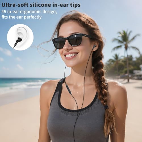 USB C Headphones Earbuds Wired for iPhone 17 18 Pro Max 16 16e/iPad - color: Black
