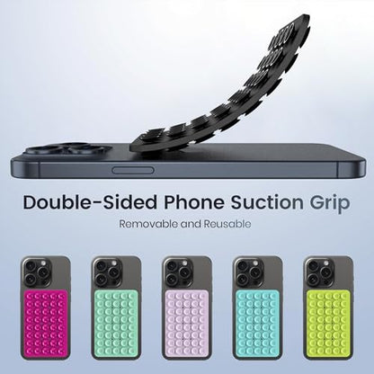 Double Sided Silicone Suction Phone Holder Mount, Silicon Accessory for iPhone and Android, Hands-Free Mirror Shower Phone Holder, TikTok Videos and Selfies (Combo G) - color: Combo G