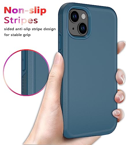Diverbox for iPhone 14 Case [Shockproof] [Dropproof] [Tempered Glass Screen + Camera Lens Protector],Heavy Duty Protection Phone Case for Apple iPhone 14 (Blue-2in1) - color: BLUE-2in1