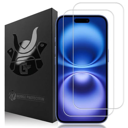 2 Pack Glass Screen Protector for iPhone 16 Plus | 9H Premium Tempered Glass, Lifetime Replacement, Ultra Clear, Scratch Resistant, Phone Case Compatible, Screen Saver - size: iPhone 16 Plus