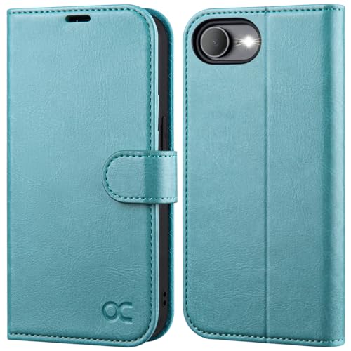 OCASE for iPhone 17e/iPhone 16e Wallet Case, Card Holder, Ice Blue | RFID Blocking, Kickstand, Magnetic Closure, PU Leather Flip Folio, Shockproof TPU Shell, Protective Phone Cover (6.1") - color: Ice Blue