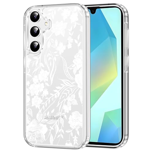 Clear Case for Samsung Galaxy A16 5G 6.7", Aesthetic Cute Floral Pattern Printed, Trendy Flower Design for Women Girly,Soft TPU Slim Shockproof Transparent Phone Cover for Samsung A16 5G,White - color: White Flower, size: Samsung Galaxy A16 5G