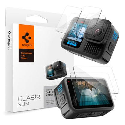 Spigen GlasTR SLIM Screen Protector Tempered Glass for Gopro Hero 13 Black | 9H+ Tempered Glass, Scratch Resistant, 100% Optical Clarity, 2.27" Precision Fit, Wing-Film Alignment, Multi-Pack