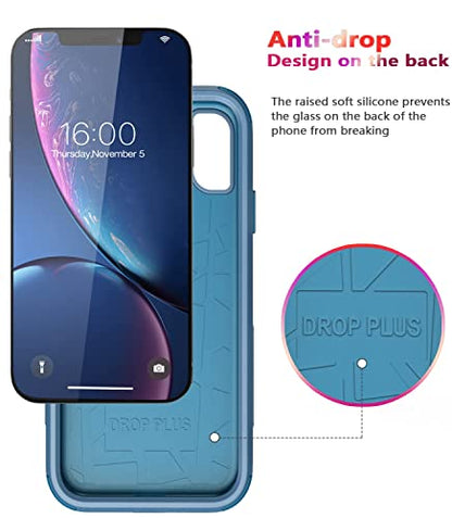 Diverbox for iPhone Xr Case [Shockproof] [Dropproof] [Dust-Proof],Heavy Duty Protection Phone Case Cover for Apple iPhone XR - color: Blue-3in1