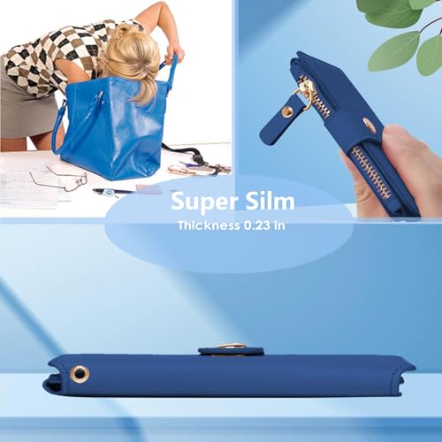 M-Plateau Phone Wallet Stick On with Attachable Sticker | Credit Card Holder for Women Phone case Stick on Attachable Credit Card Holder for Phone (Compatible with Most Smartphones) - color: Dark Blue