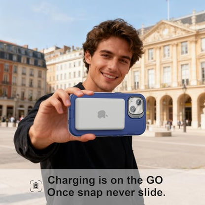 Follaroma for iPhone 13 Case with Stand & Built-in Camera Cover, MagSafe Compatible, Heavy-Duty Shockproof Protection, Magnetic & Rugged Phone Cover for iPhone 13 6.1'', Navy - color: Navy