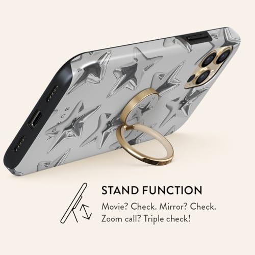 BURGA Cell Phone Ring, Holder Grip and Stand - Finger Phone Grip for Back of Smartphone Case, Kickstand 360 Rotation, Universal Ring for iPhone Samsung Galaxy Huawei Google Pixel, Stylish Accessories - color: HotShot, style: Gold