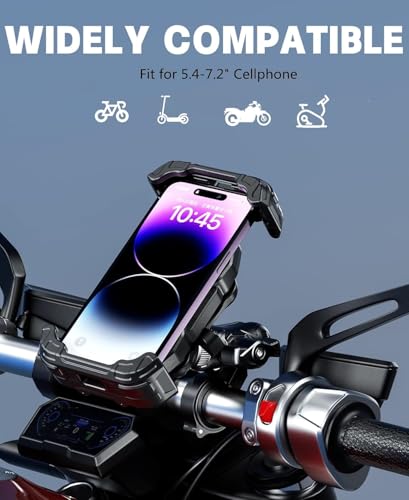 Kewig Motorcycle Phone Mount Holder with Vibration Dampener & Secure Lock