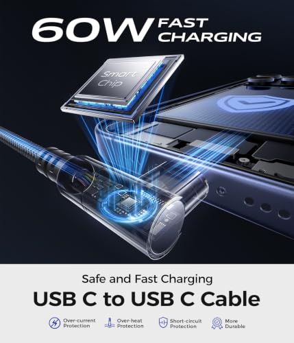 USB C to USB C Cable 90 Degree [2Pack 6FT], 60W USB C Fast Charging Cable - color: Gray, size: 6FT, style: USB C to USB C